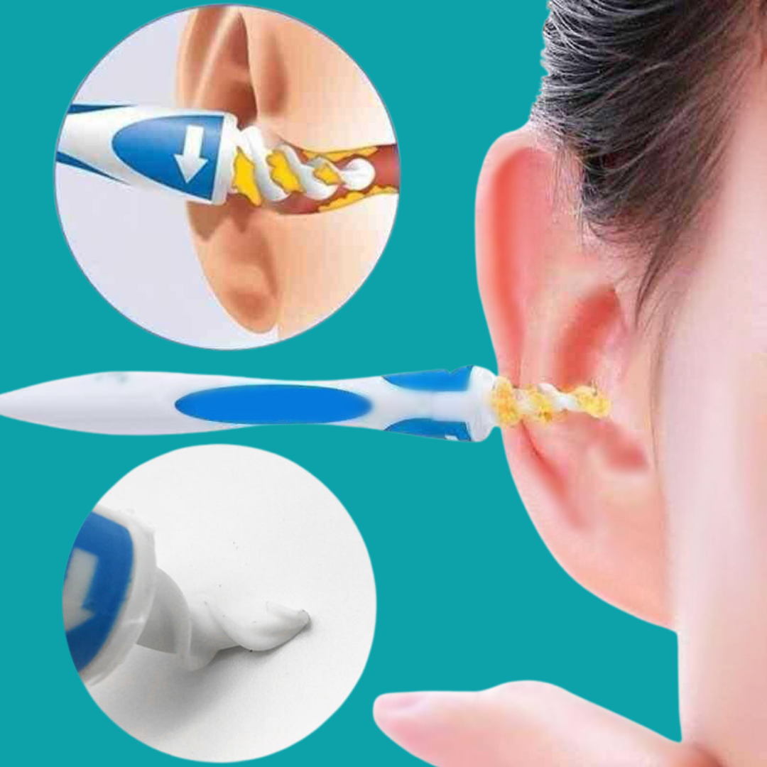 eeears Nettoyeur d'oreilles réutilisable silicone bleu à petit